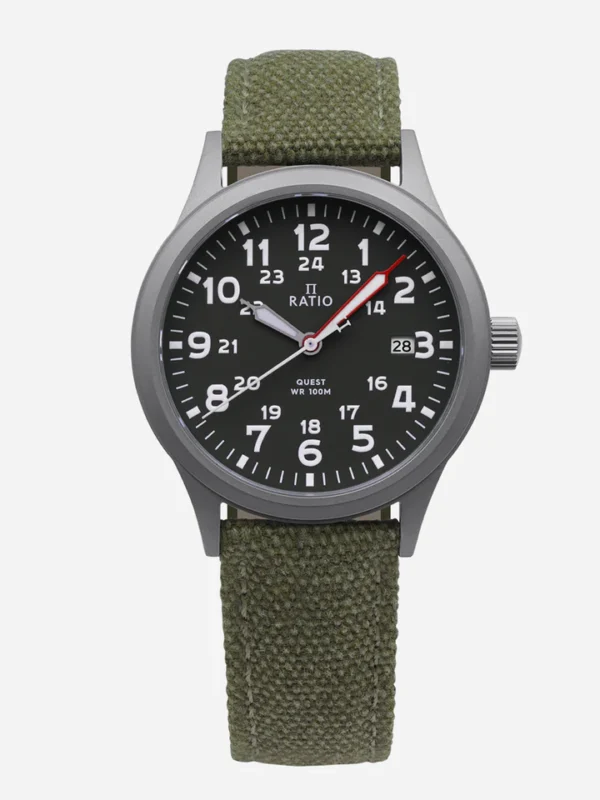 ratio field green dial watch