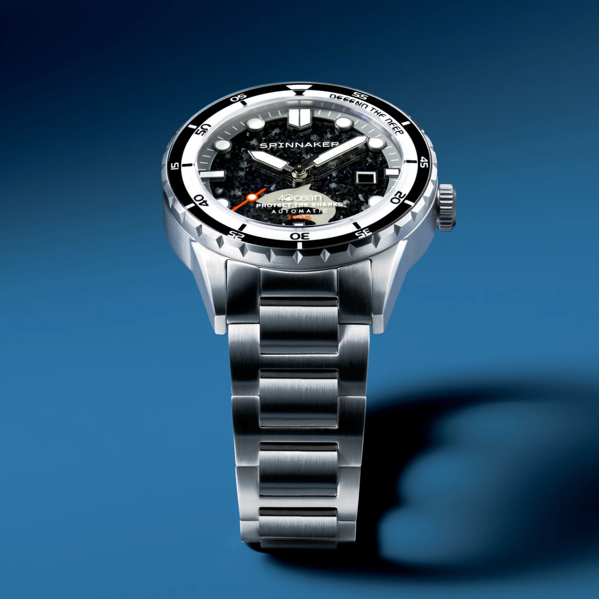 4ocean black eco-friendly dive watch made out of recycled plastic